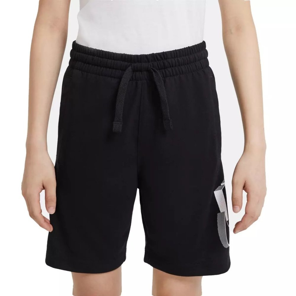 Nike Boys Sportswear 3D Logo Shorts Black DD8566-010 Size Small